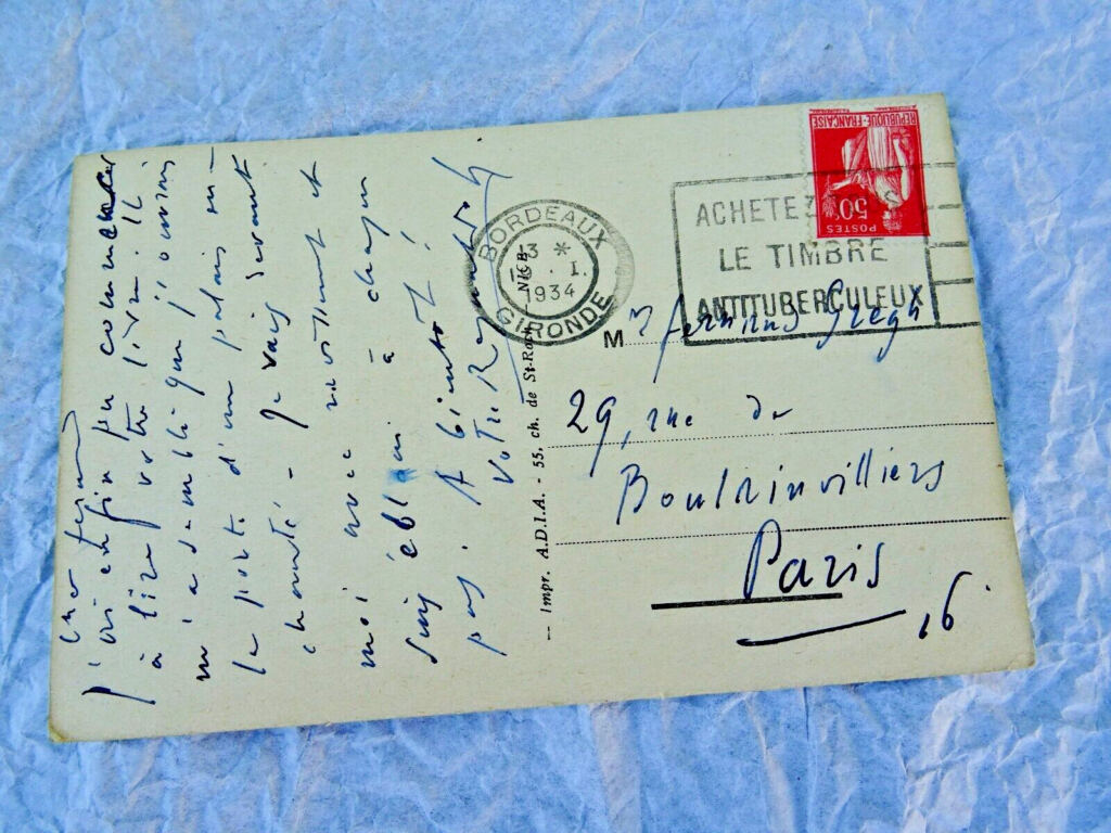 Signed postcard from composer Reynaldo Hahn