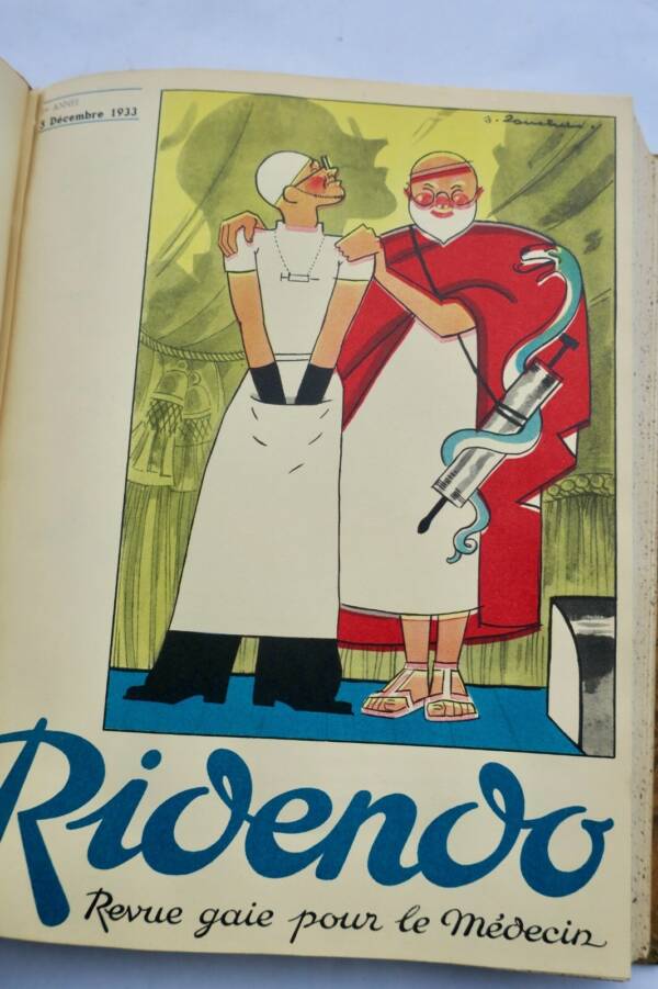 1933 Humoristische Medizinzeitschrift in Halblederbindung