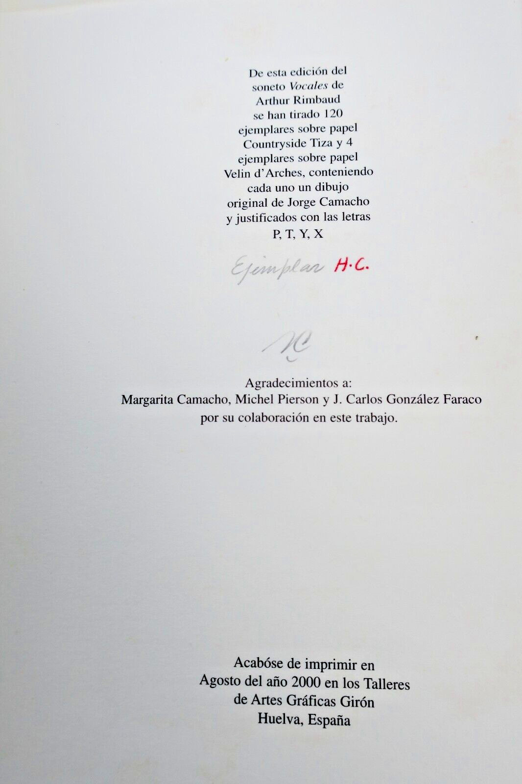 Rimbaud’s ‘Vowels’ in Camacho’s Edition - Image 3