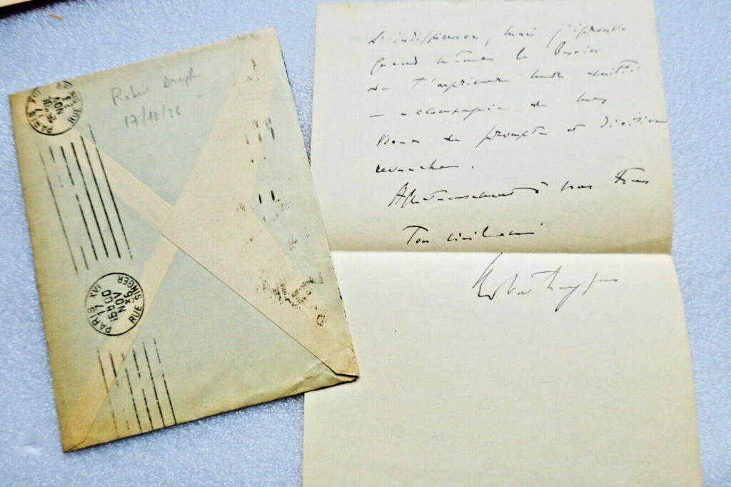 Handschriftlicher Brief an Dichter Fernand Gregh