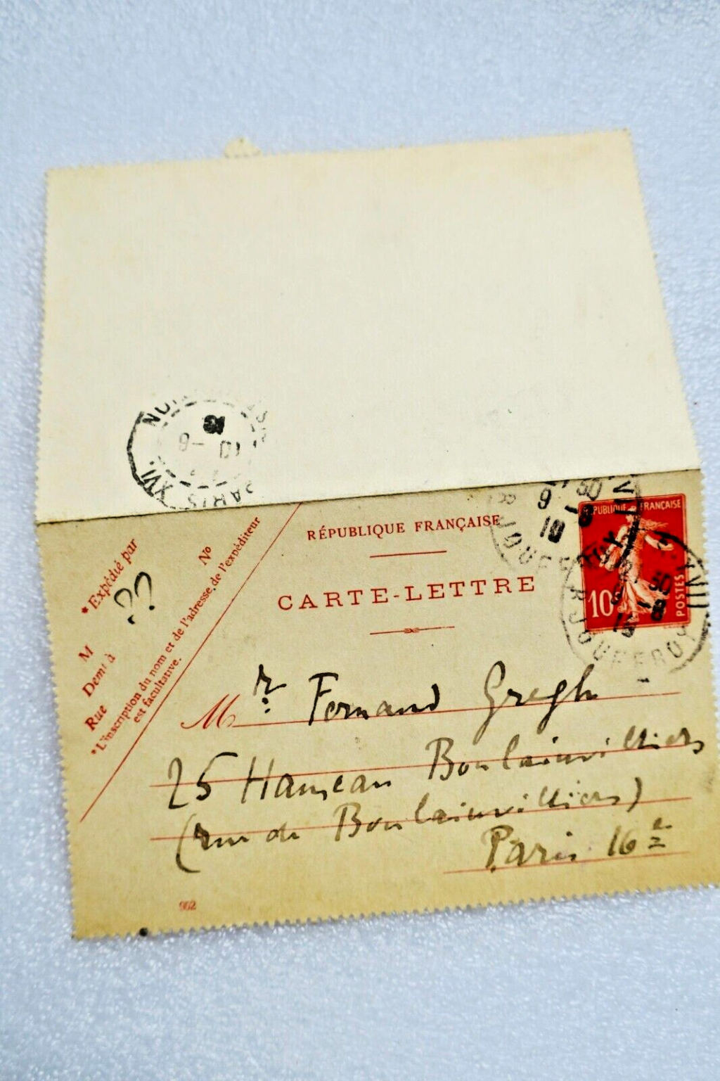 Korrespondenz mit dem Dichter Fernand Gregh