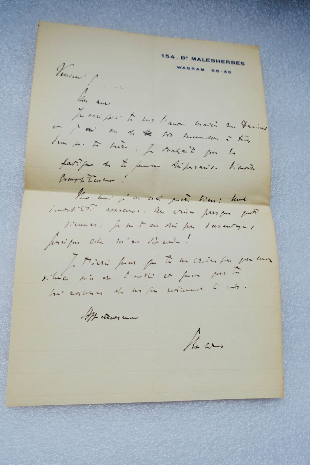 Korrespondenz mit dem Dichter Fernand Gregh