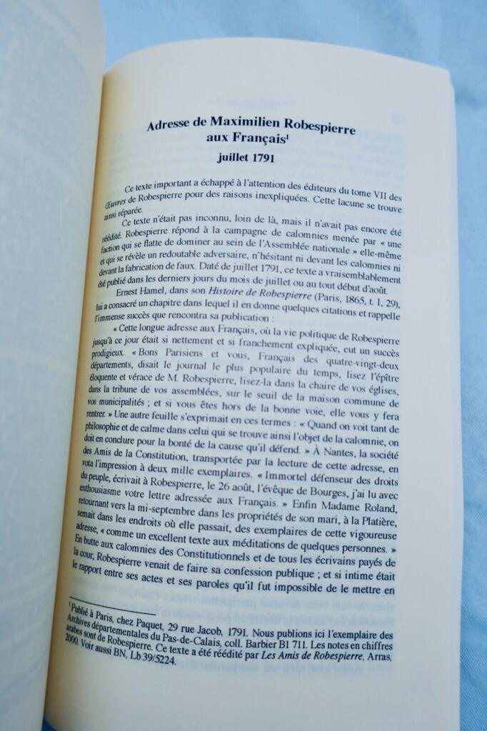 Robespierre Oeuvres de Maximilien Robespierre REVOLUTION