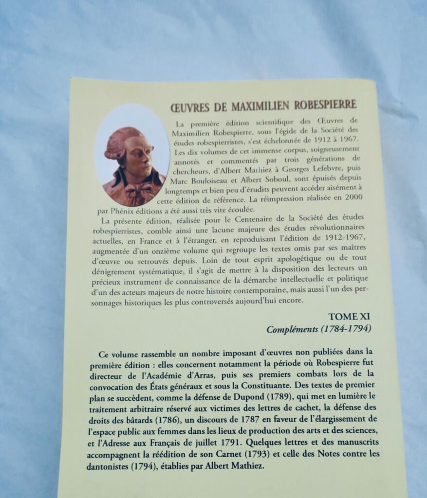 Robespierre Oeuvres de Maximilien Robespierre REVOLUTION