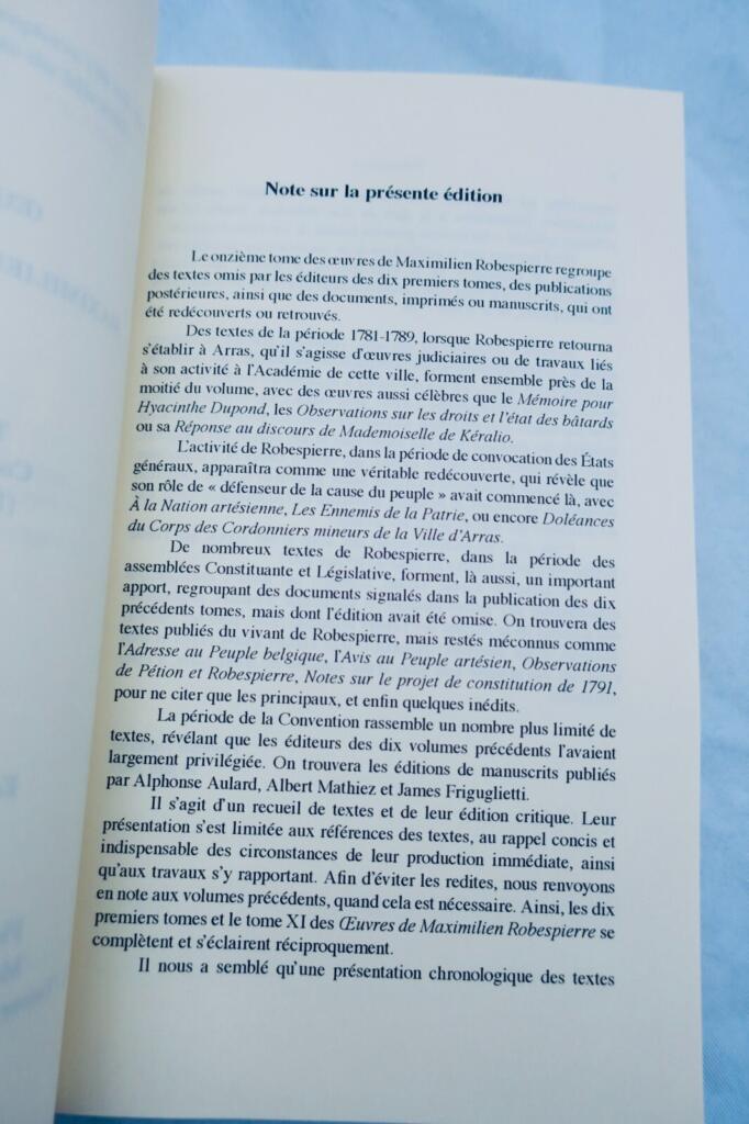 Robespierre Oeuvres de Maximilien Robespierre REVOLUTION