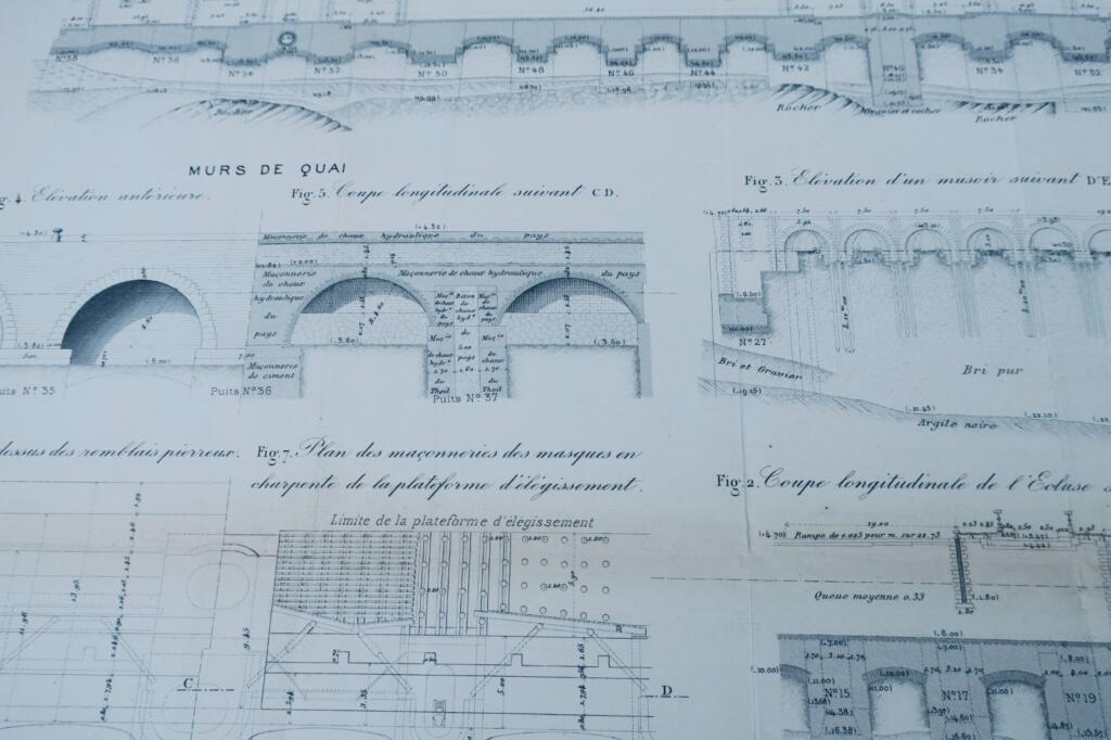 Rochefort Floating Basin Engineering Plans 1895