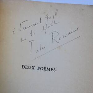 ROMAINS (Jules). Deux poèmes + dédicace