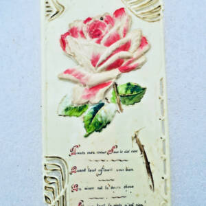 Rose Prends mon coeur sous le ciel rose... affichette romantique bakélite