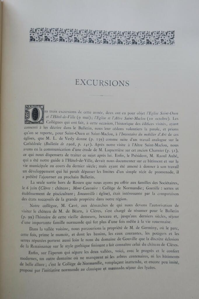 Rouen Monuments Bulletin 1909