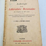 Roumanie ANTHOLOGIE DE LA LITTERATURE ROUMAINE DES ORIGINES AU XXe siècle
