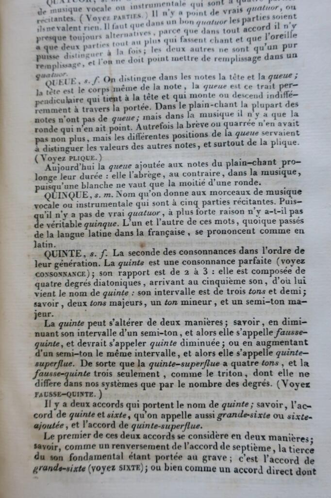 Musical Dictionary by Rousseau