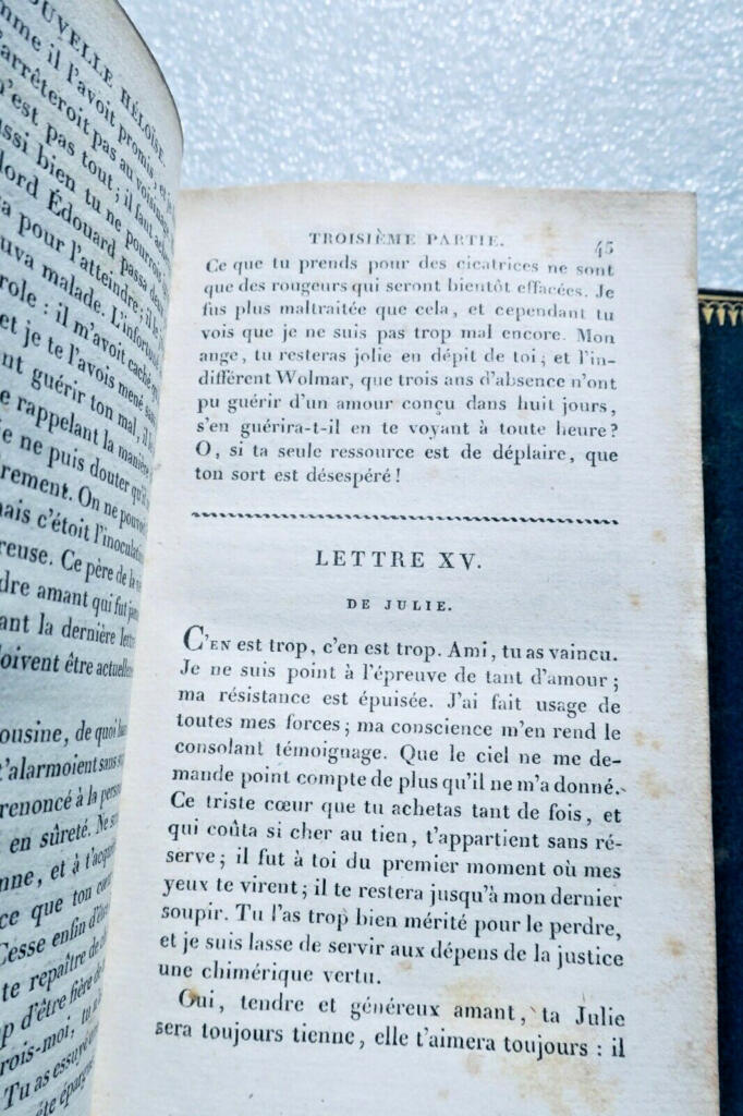 Rousseau Julie ou la Nouvelle Héloïse 1819