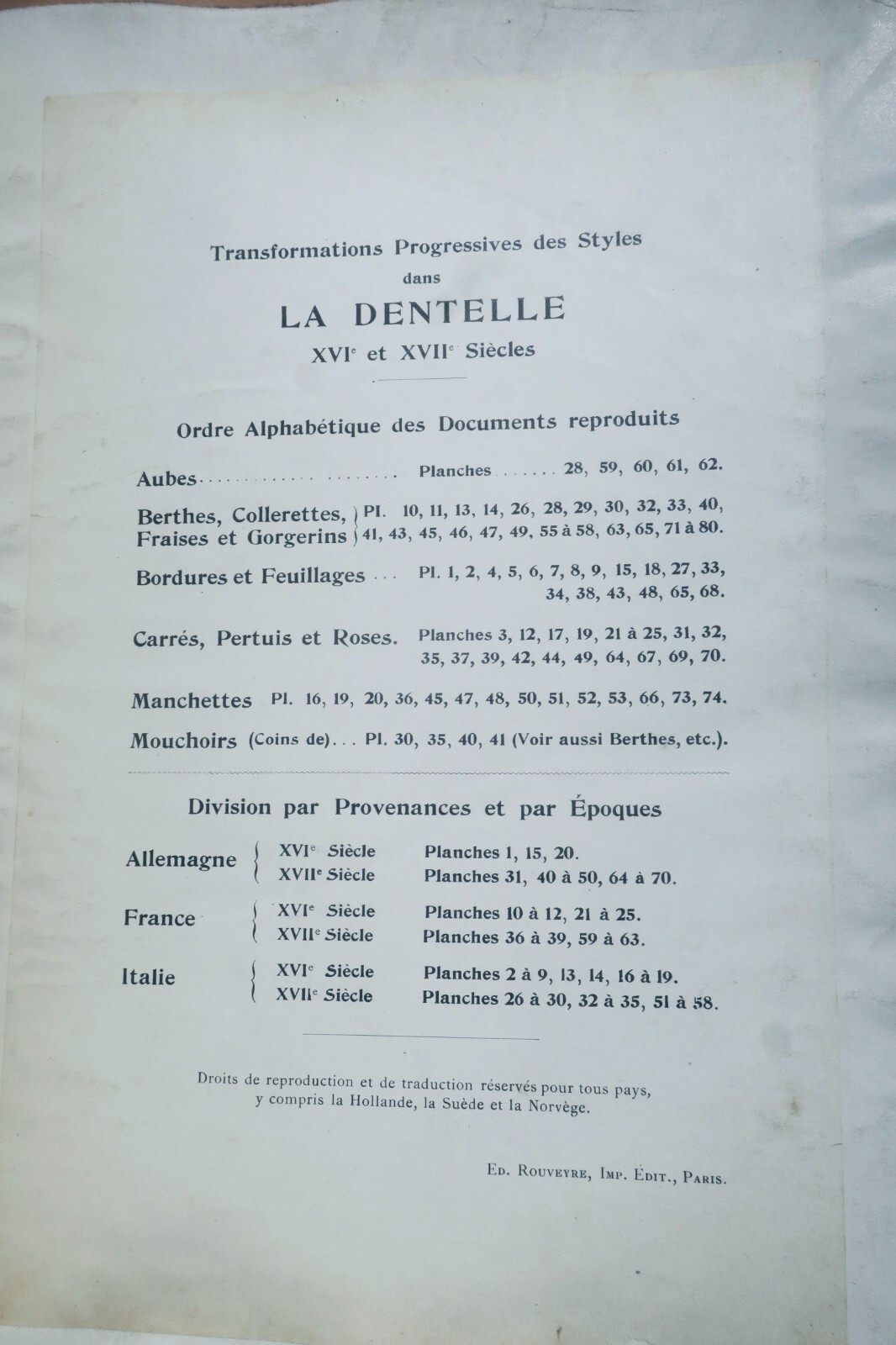 Rouveyre, Edouard COMMENT DISCERNER LES STYLES La dentelles.. – Image 5