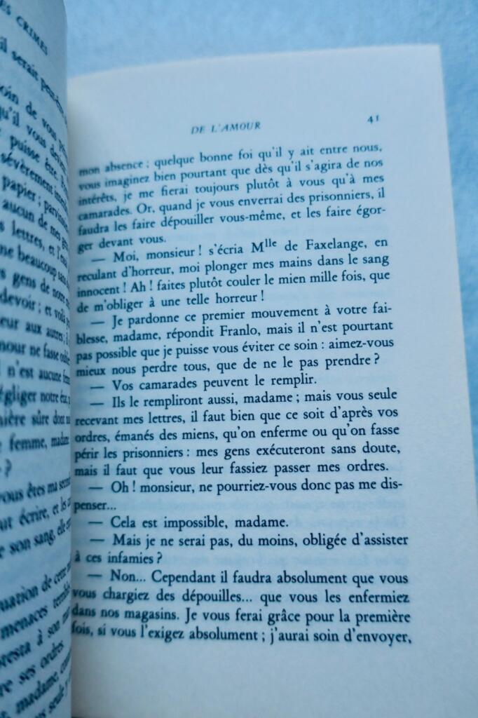 Sade, Marquis de Les crimes de l&rsquo;amour