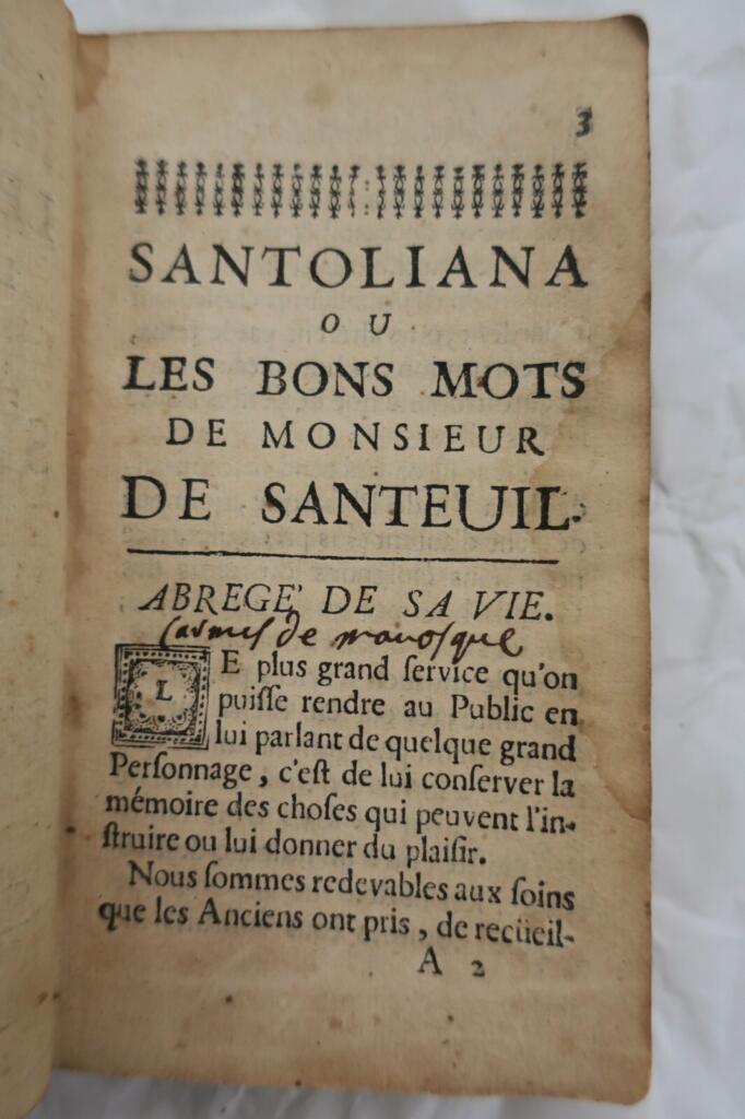 Die guten Worte von Monsieur de SANTEUIL