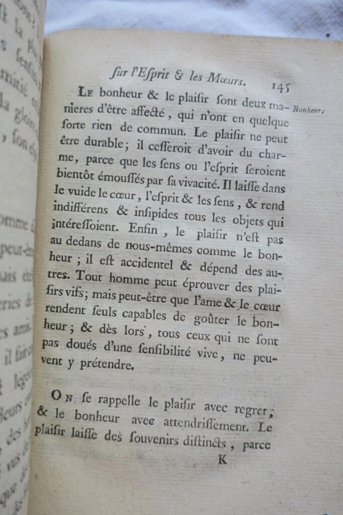 SENAC DE MEILHAN Considérations sur l’esprit et les moeurs. A Londres 1787