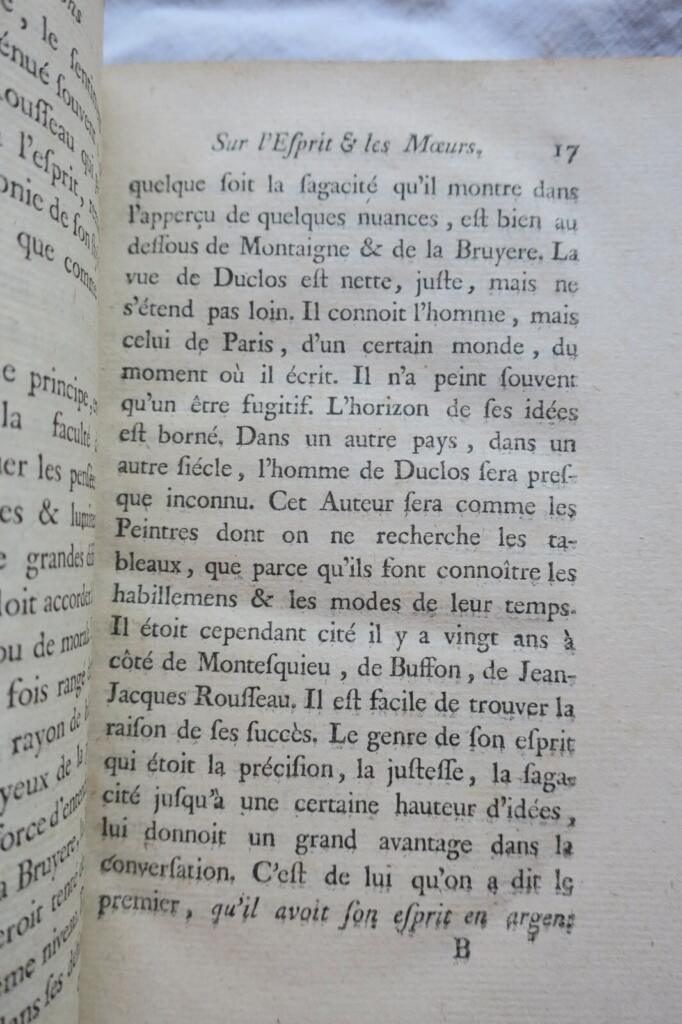 SENAC DE MEILHAN Considérations sur l’esprit et les moeurs. A Londres 1787