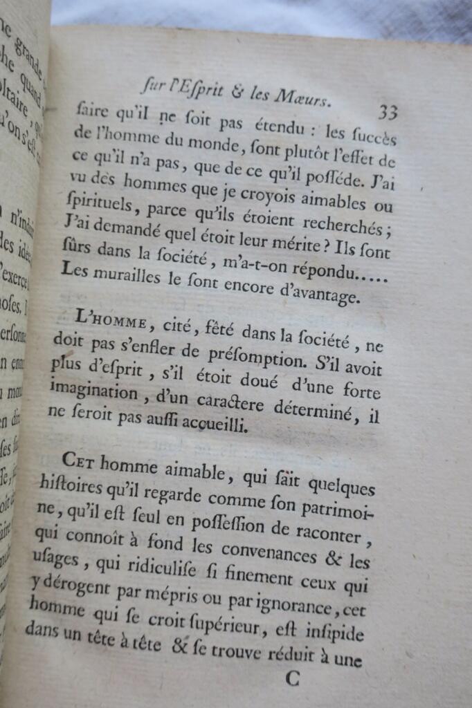 SENAC DE MEILHAN Considérations sur l’esprit et les moeurs. A Londres 1787
