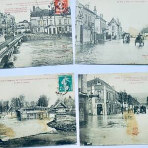 SENS Yonne inondation de janvier 1910 6 x cartes postales