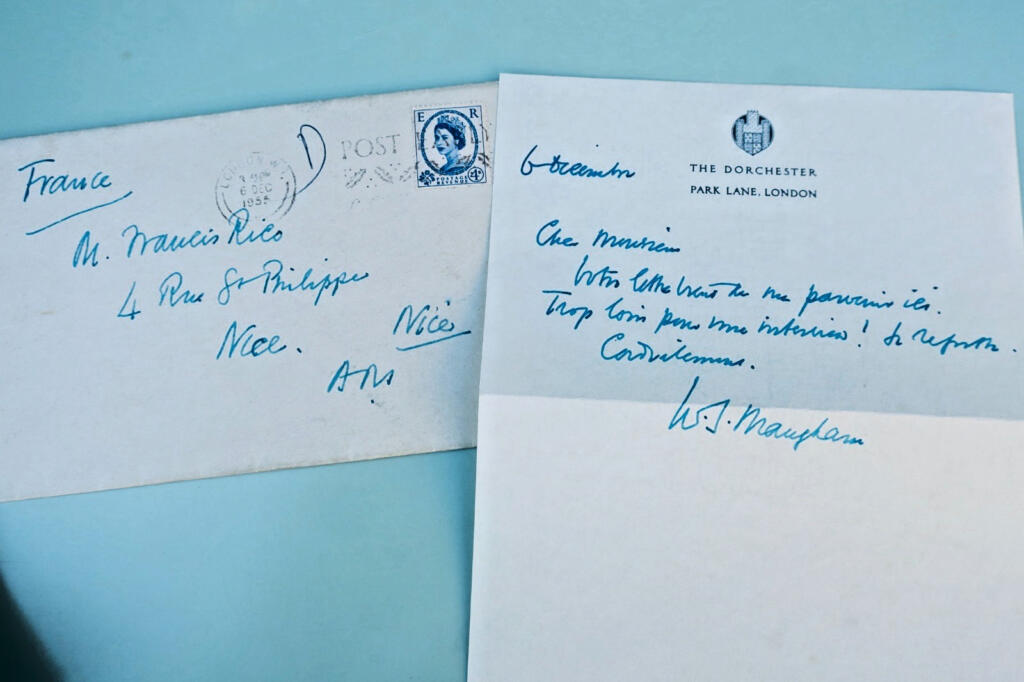 Sommerset MAUGHAN lettre manuscrite autographe LONDON 1955