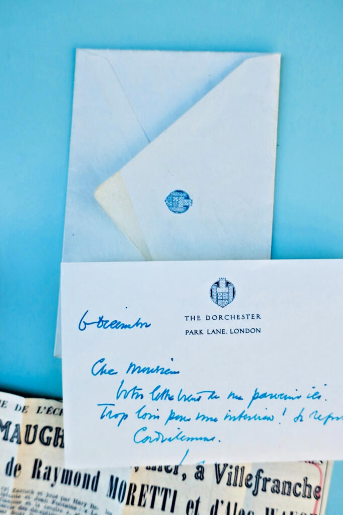 Sommerset MAUGHAN lettre manuscrite autographe LONDON 1955