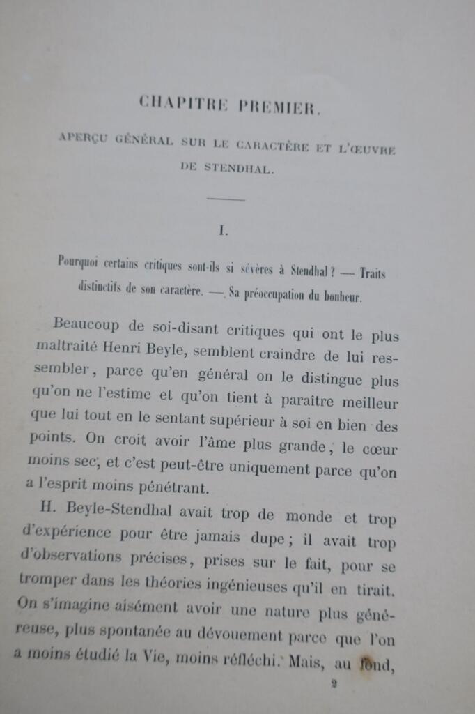 STENDHAL L&rsquo;art et la vie 1868