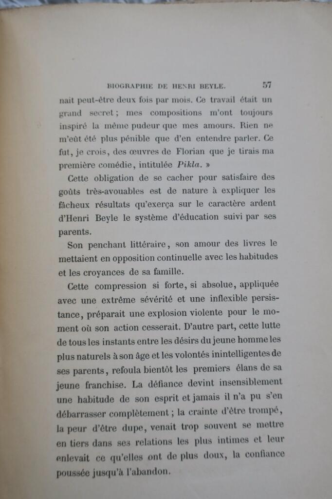 STENDHAL L&rsquo;art et la vie 1868