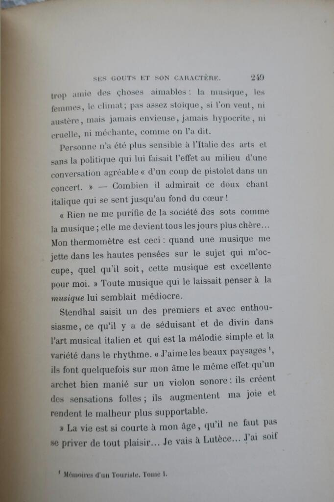 STENDHAL L&rsquo;art et la vie 1868
