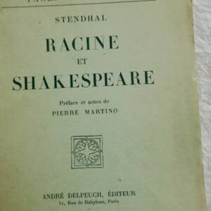 Stendhal, Martino Racine et Shakespeare 1928