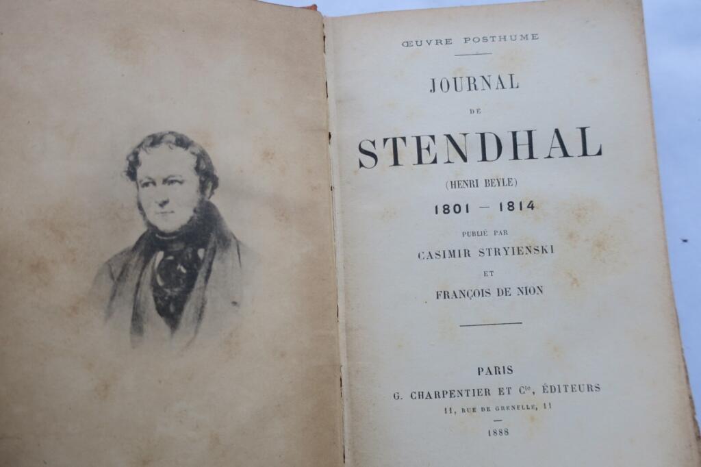STENDHAL. Oeuvre posthume. – Journal de Stendhal 1888