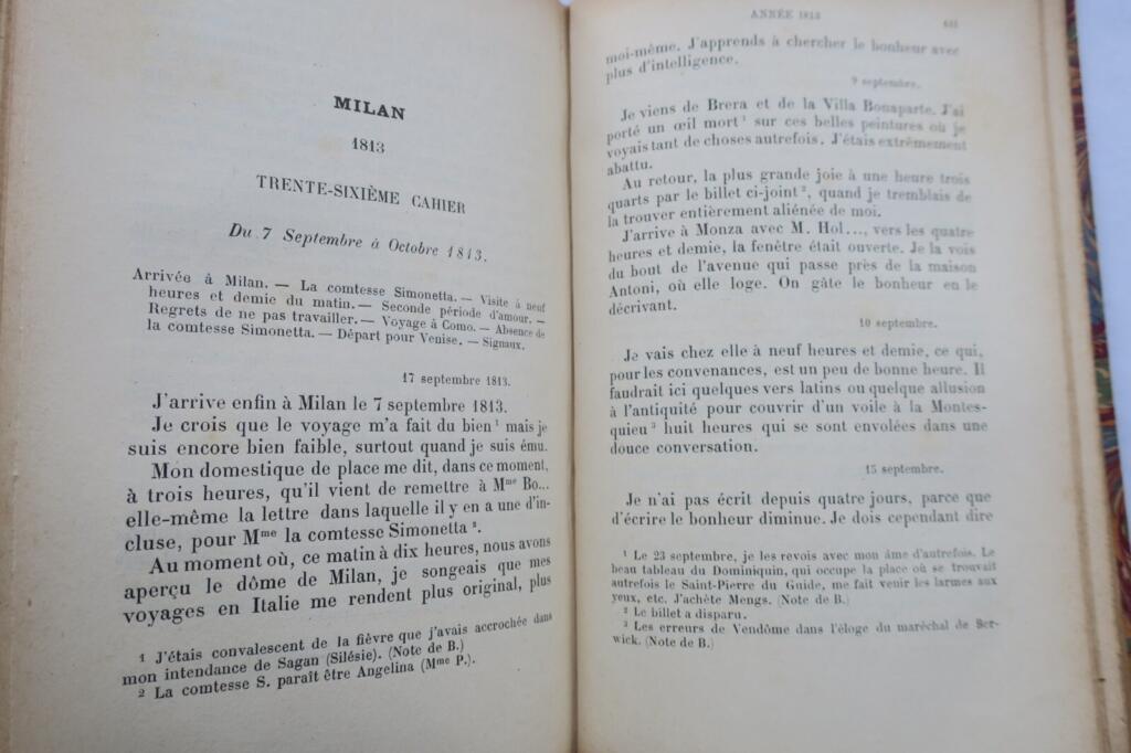 STENDHAL. Oeuvre posthume. – Journal de Stendhal 1888