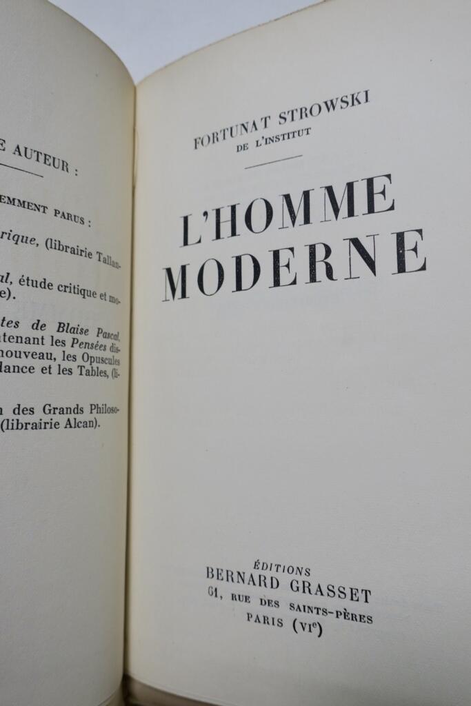 STROWSKI Fortunat L’homme moderne 1931 sur vélin nté