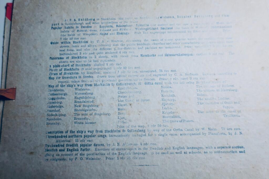 SUEDE GOTHA album for travellers on the Götha canal 1858