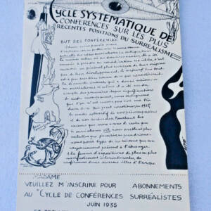 Surréalisme Cycle systématique de conférences sur les plus récente position 1935