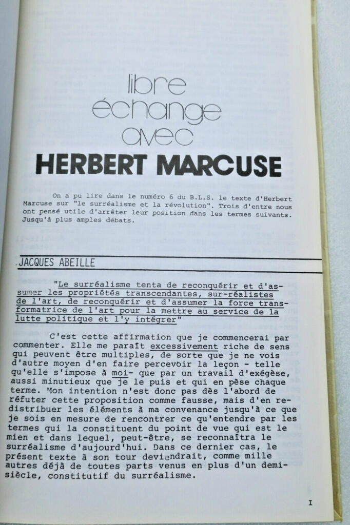 surréaliste Bounoure Bulletin De Liaison Surréaliste 1973