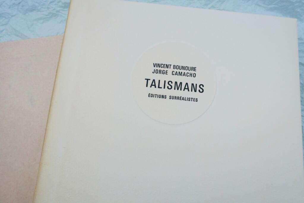 Surrealist talismans with poems and etchings