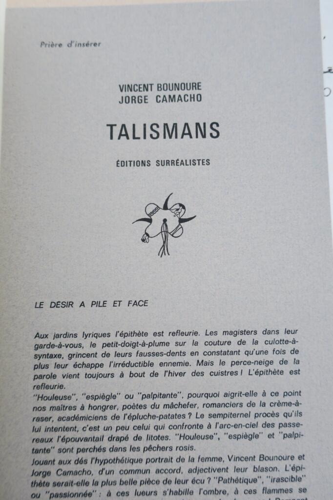 Surrealist talismans with poems and etchings