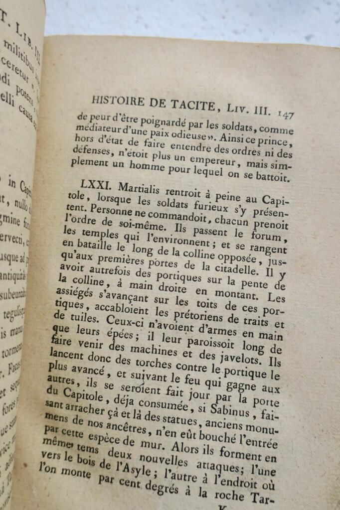 TACITE Vie d&rsquo;Agricola, et des Moeurs des Germains …1799