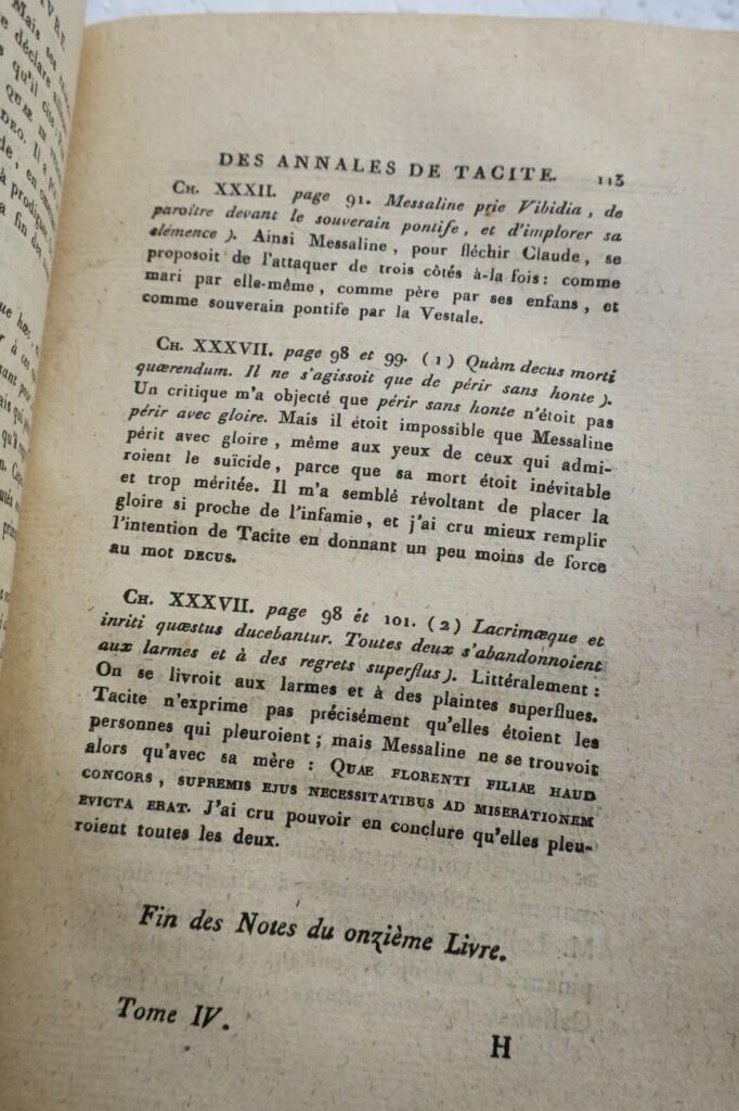 TACITE Vie d’Agricola, et des Moeurs des Germains …1799