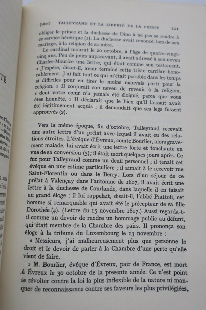Talleyrand. 1754-1838 + lettre