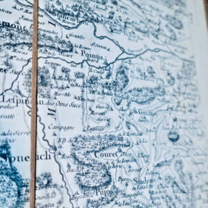 Tarbes, Gavarni, Arudy, Miramont 10000 toises 144 x 90 cm carte toilée XIXe