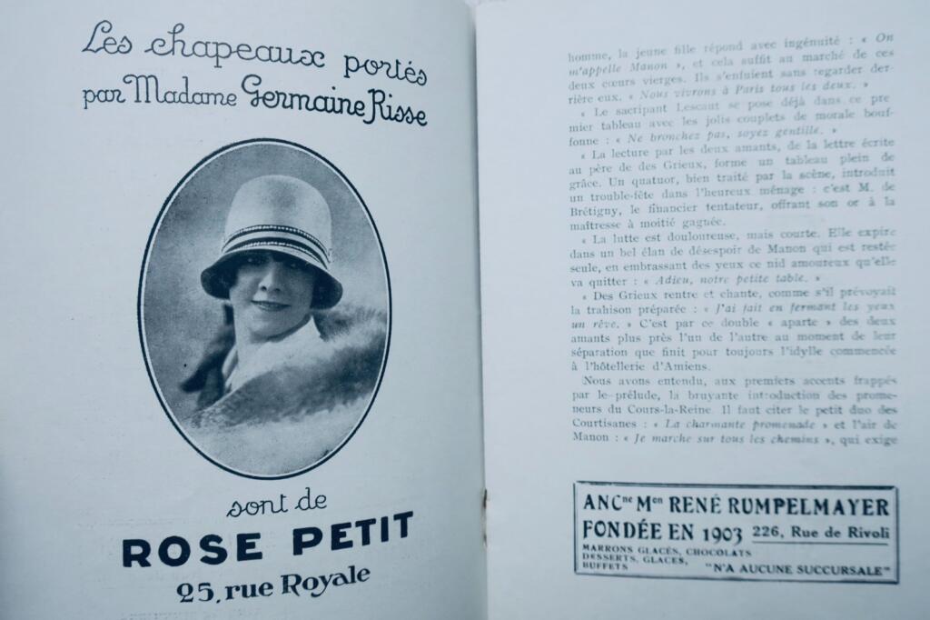 Manon in der Opéra-Comique-Saison 1927-28
