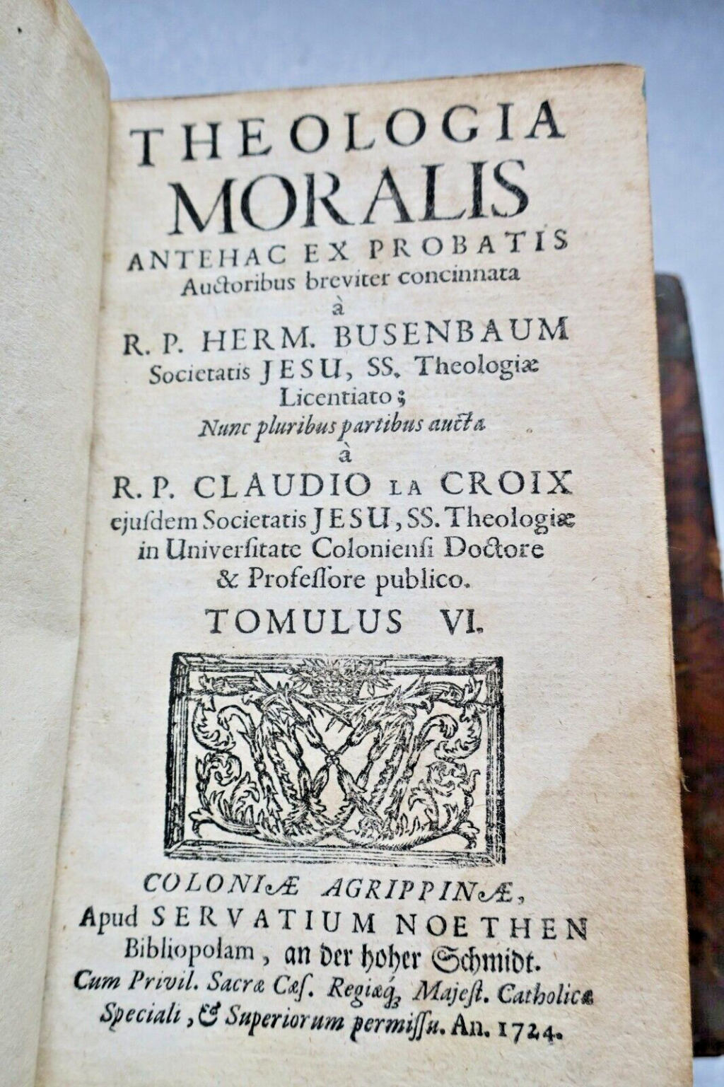 Theologia moralis antehac ex probatis auctoribus breviter concinata 1724