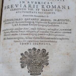 Thesaurus Sacrorum Rituum, sev Commentaria in rubricas 1672