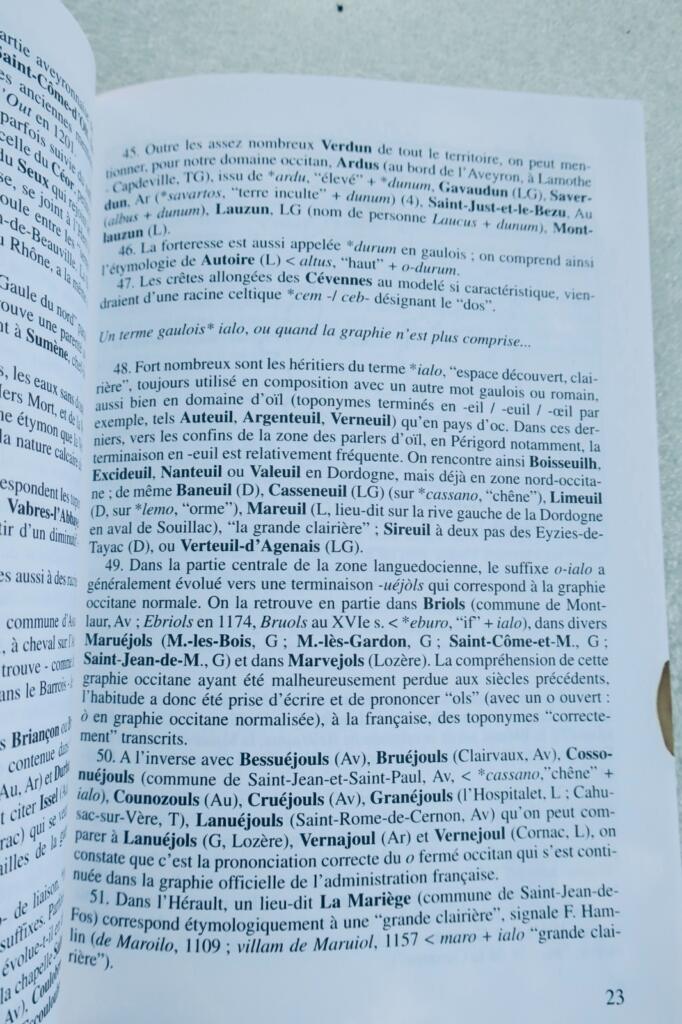 Toponymie occitane Sud-Ouest, 1997