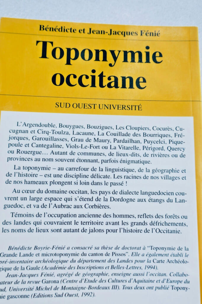 Toponymie occitane Sud-Ouest, 1997
