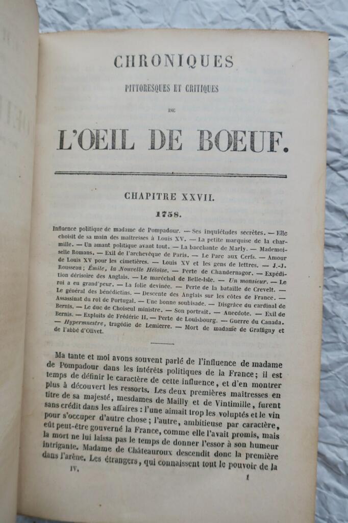 Touchard-Lafosse Chroniques Pittoresques et Critiques de L’Oeil de Boeuf 1845