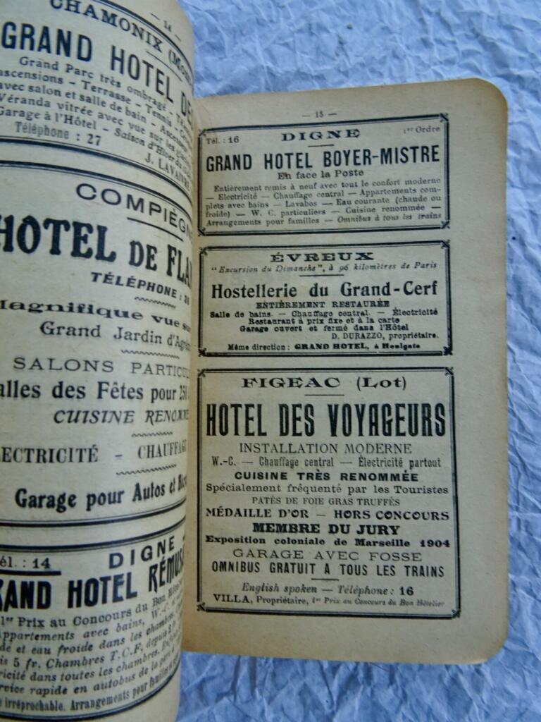 French Touring Club Directory 1914