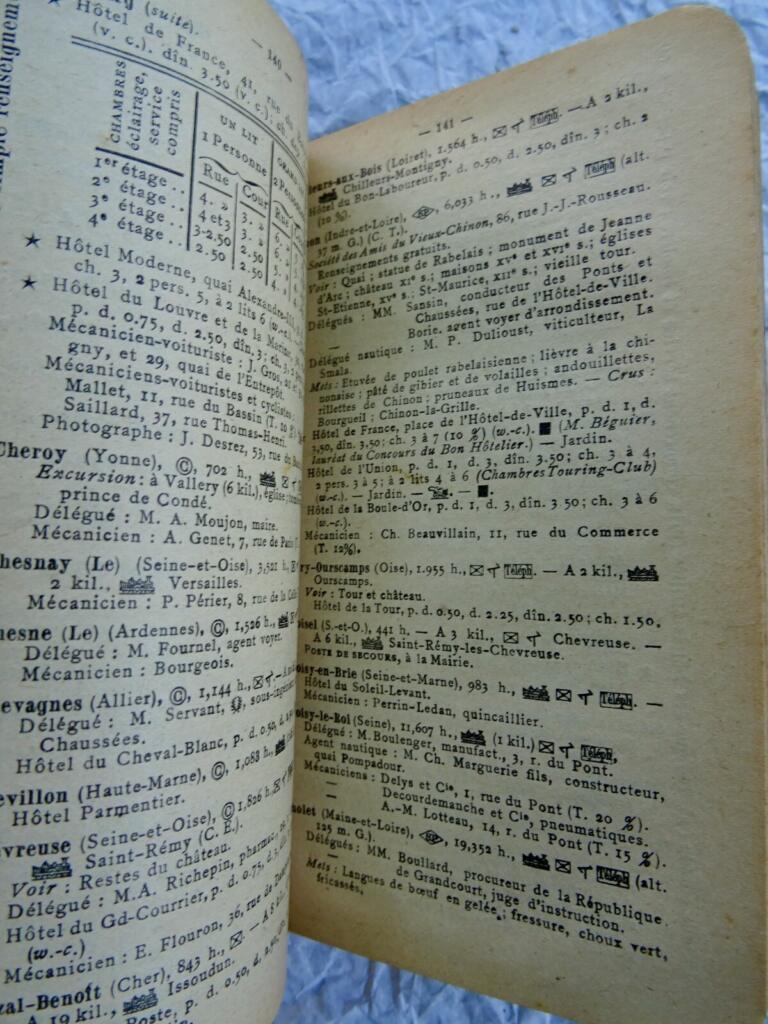 French Touring Club Directory 1914