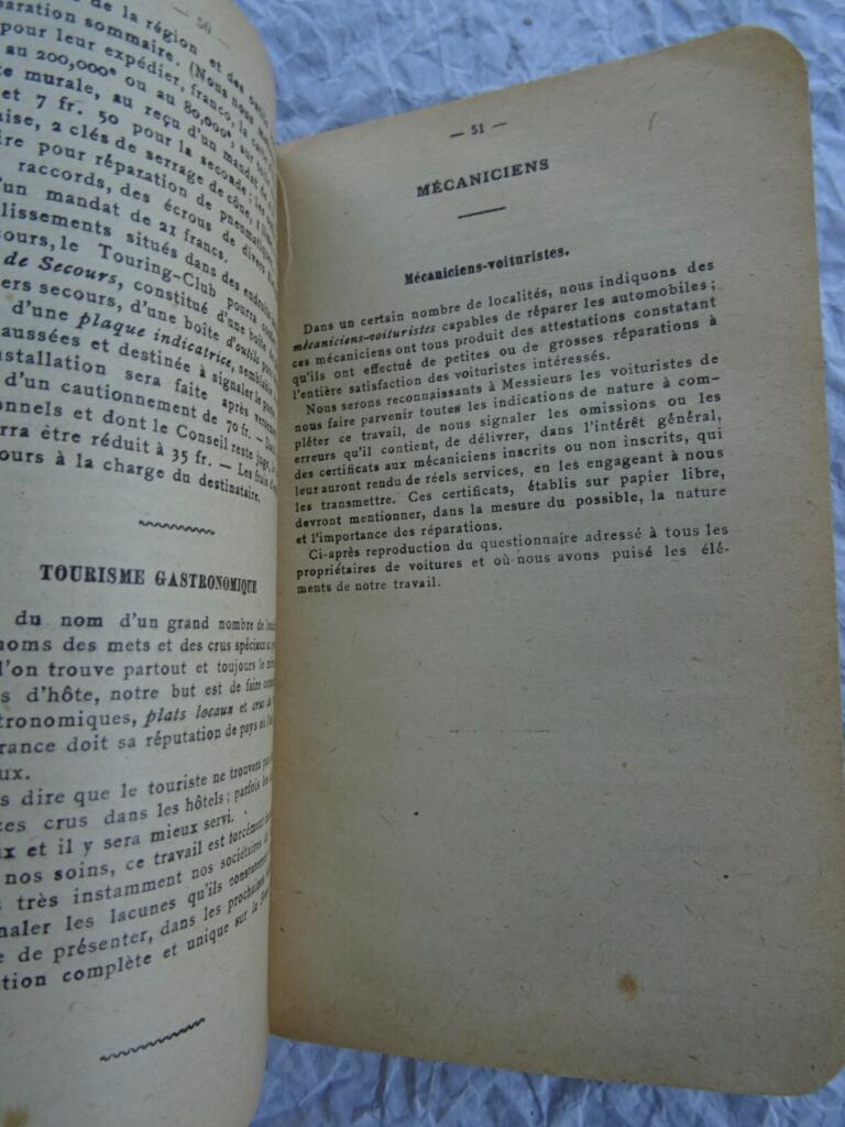 French Touring Club Directory 1914